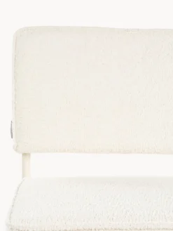 Fashion Zuiver Chaise cantilever Kink, 2 pièces Peluche blanc cassé, cadre blanc crème mat