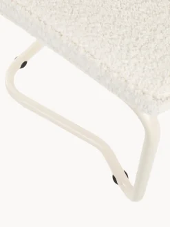 Fashion Zuiver Chaise cantilever Kink, 2 pièces Peluche blanc cassé, cadre blanc crème mat