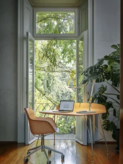 Clearance Kartell Chaise de bureau avec accoudoirs réglable en hauteur Q/Wood Bois, blanc