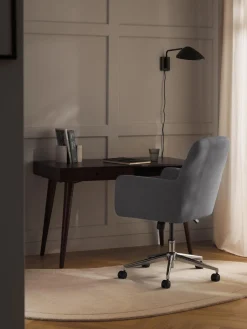 Clearance Westwing Collection Chaise de bureau avec accoudoirs Benson, hauteur réglable Tissu gris foncé