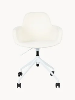 Clearance Zuiver Chaise de bureau en bouclette Albert, hauteur ajustable Bouclette blanc crème