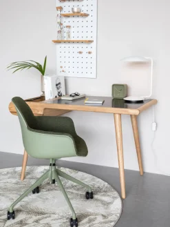 Sale Zuiver Chaise de bureau en bouclette Albert, hauteur ajustable Bouclette vert olive