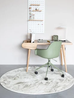 Sale Zuiver Chaise de bureau en bouclette Albert, hauteur ajustable Bouclette vert olive