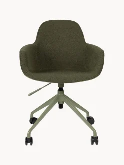 Sale Zuiver Chaise de bureau en bouclette Albert, hauteur ajustable Bouclette vert olive