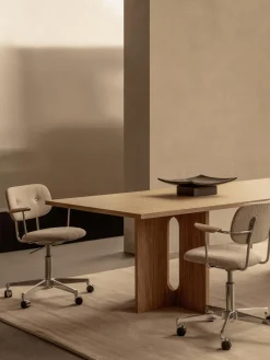 Outlet Audo Copenhagen Chaise de bureau en bouclette Co, hauteur réglable Bouclette beige, argenté