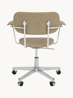 Outlet Audo Copenhagen Chaise de bureau en bouclette Co, hauteur réglable Bouclette beige, argenté