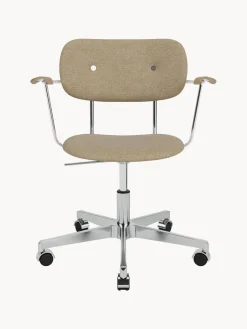 Outlet Audo Copenhagen Chaise de bureau en bouclette Co, hauteur réglable Bouclette beige, argenté