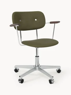 Hot Audo Copenhagen Chaise de bureau en cuir Co, hauteur réglable Cuir vert olive, argenté