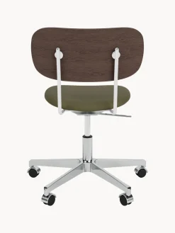 Outlet Audo Copenhagen Chaise de bureau en cuir Co, hauteur réglable Cuir vert olive, bois foncé, argenté