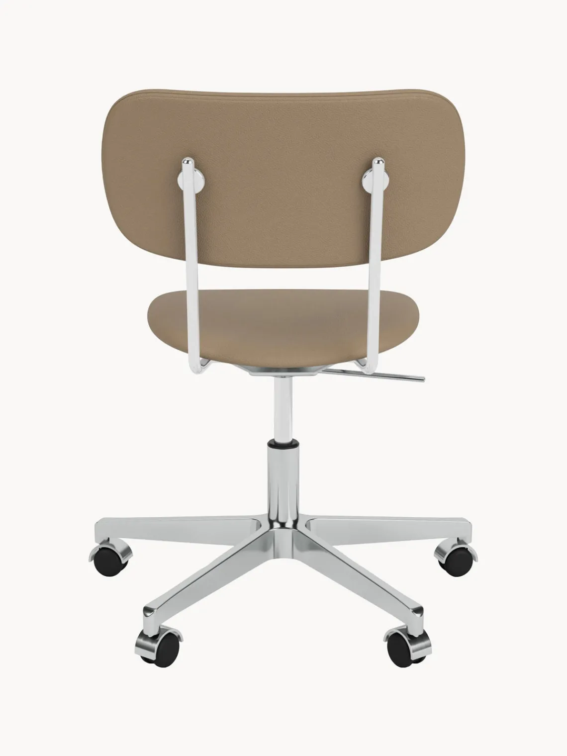 Fashion Audo Copenhagen Chaise de bureau en cuir Co, hauteur réglable Cuir beige, argenté