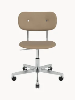 Fashion Audo Copenhagen Chaise de bureau en cuir Co, hauteur réglable Cuir beige, argenté