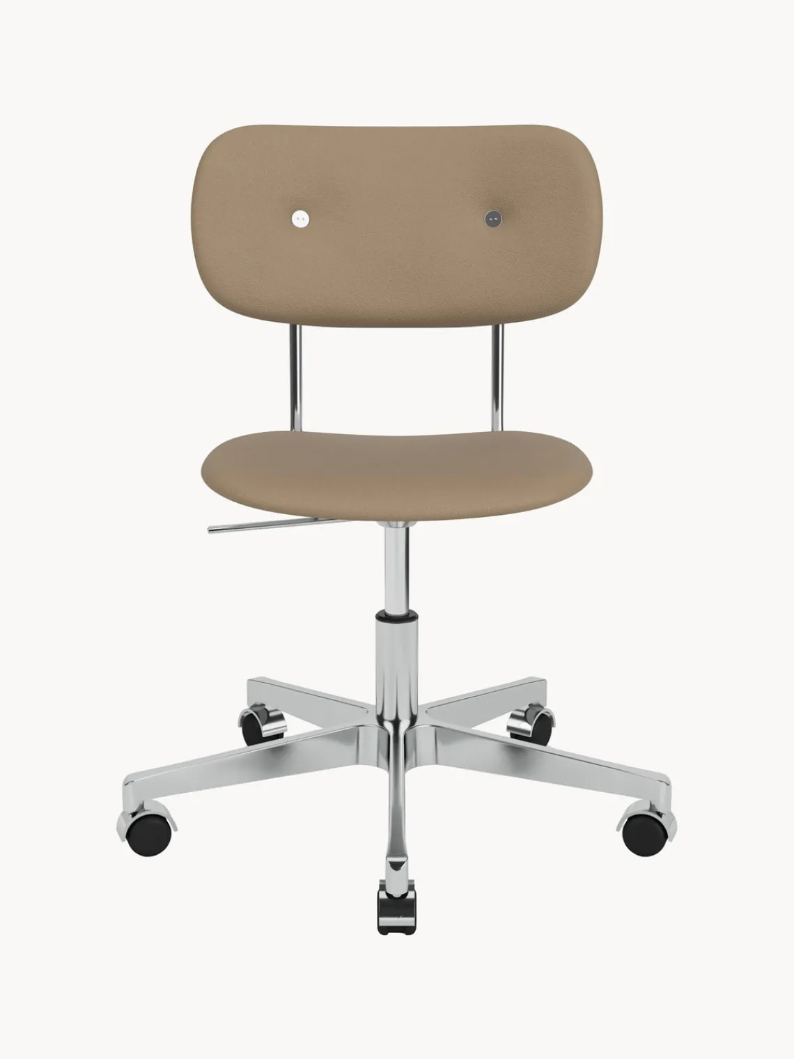 Fashion Audo Copenhagen Chaise de bureau en cuir Co, hauteur réglable Cuir beige, argenté