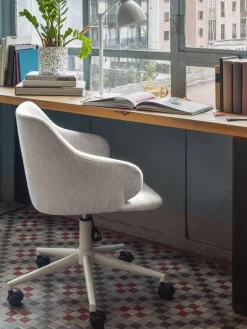 Best Westwing Chaise de bureau rembourrée à hauteur ajustable Einara Tissu gris