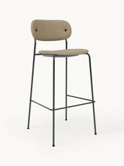 New Audo Copenhagen Chaise de comptoir en bouclette Co Bouclette beige, cadre noir