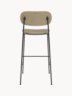 New Audo Copenhagen Chaise de comptoir en bouclette Co Bouclette beige, cadre noir