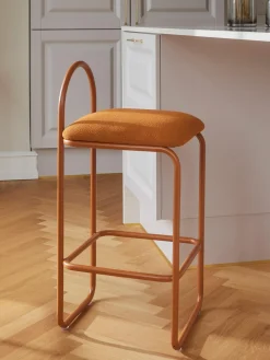 Best AYTM Chaise de comptoir en bouclette Angui Bouclette brun clair