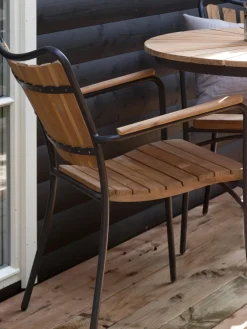 Outlet Cinas Chaise de jardin à accoudoirs en bois Ellen Bois de teck, anthracite