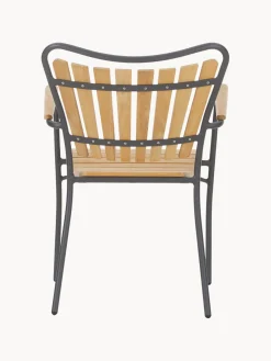 Outlet Cinas Chaise de jardin à accoudoirs en bois Ellen Bois de teck, anthracite