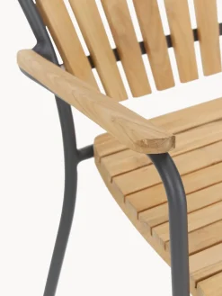Outlet Cinas Chaise de jardin à accoudoirs en bois Ellen Bois de teck, anthracite