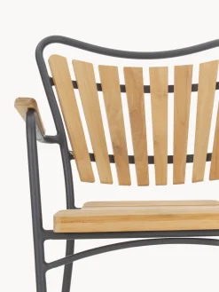 Outlet Cinas Chaise de jardin à accoudoirs en bois Ellen Bois de teck, anthracite