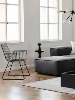 New HKLIVING Chaise design en métal à accoudoirs Wire Noir