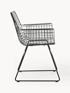 New HKLIVING Chaise design en métal à accoudoirs Wire Noir