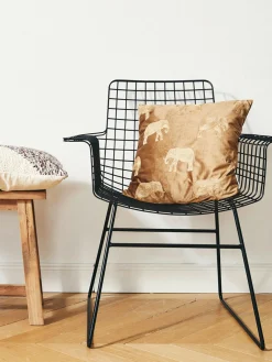New HKLIVING Chaise design en métal à accoudoirs Wire Noir