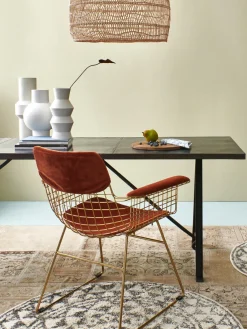 Online HKLIVING Chaise design en métal à accoudoirs Wire Doré