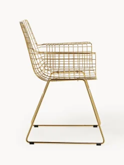 Online HKLIVING Chaise design en métal à accoudoirs Wire Doré