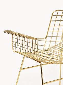 Online HKLIVING Chaise design en métal à accoudoirs Wire Doré