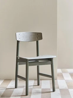 Hot Mater Chaise en bois Consciouos Tons vert olive