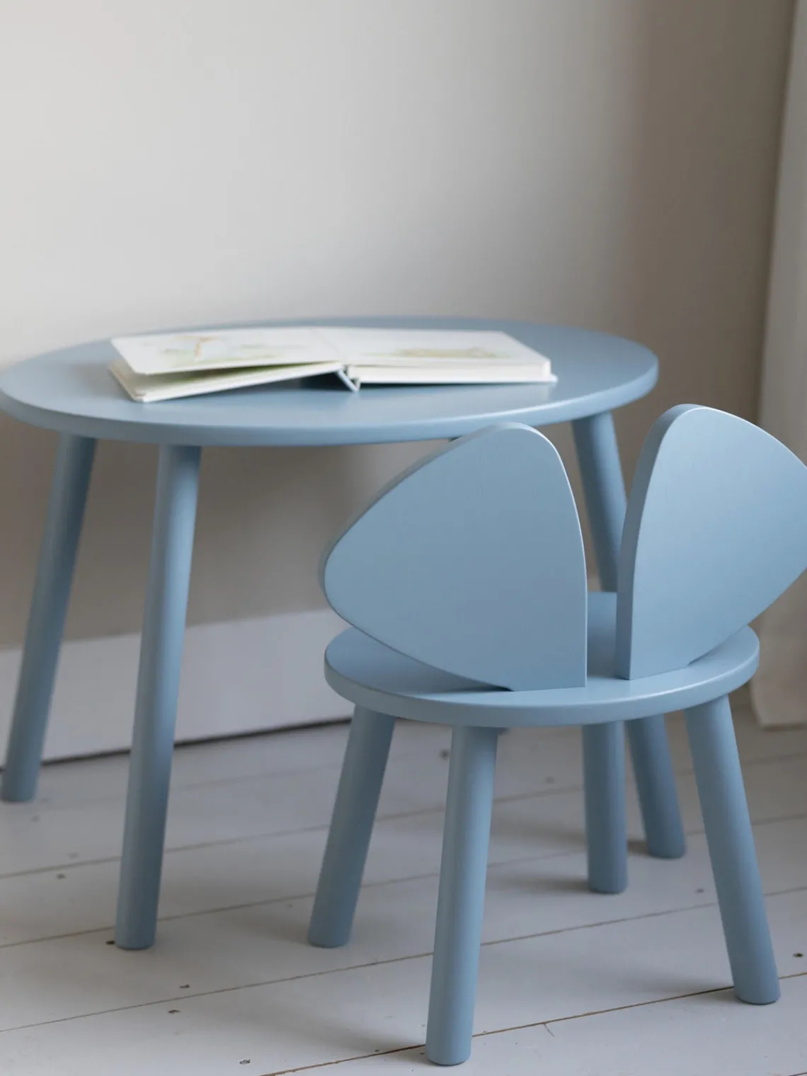 Best Nofred Chaise en bois pour enfant Mouse Bleu ciel