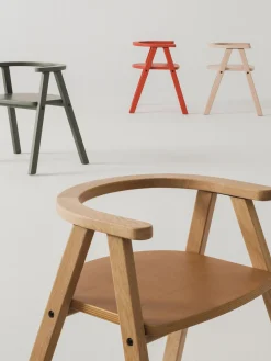 Hot Nobodinoz Chaise en hêtre pour enfant Growing Green Vert foncé
