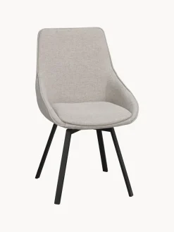 Outlet Rowico Chaise pivotante rembourrée Alison Tissu grège, structure noir