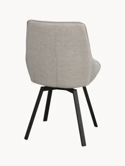 Outlet Rowico Chaise pivotante rembourrée Alison Tissu grège, structure noir