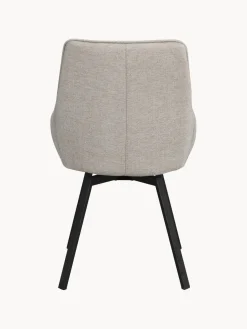 Outlet Rowico Chaise pivotante rembourrée Alison Tissu grège, structure noir