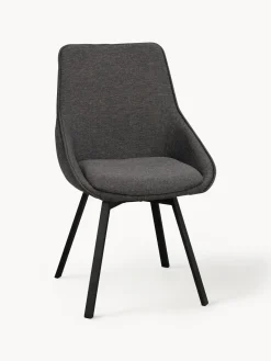 Outlet Rowico Chaise pivotante rembourrée Alison Tissu anthracite, noir