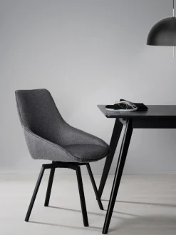 Outlet Rowico Chaise pivotante rembourrée Alison Tissu anthracite, noir