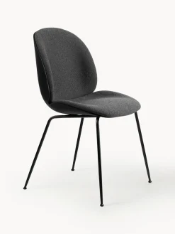 Fashion GUBI Chaise rembourrée Beetle Tissu anthracite, acier noir mat