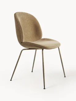Hot GUBI Chaise rembourrée Beetle Tissu beige, doré mat