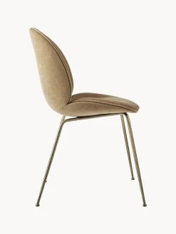 Hot GUBI Chaise rembourrée Beetle Tissu beige, doré mat