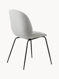 Fashion GUBI Chaise rembourrée Beetle Tissu gris clair, noir mat