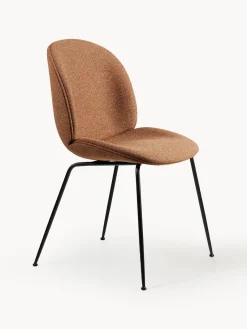 Clearance GUBI Chaise rembourrée Beetle Tissu terracotta, noir mat