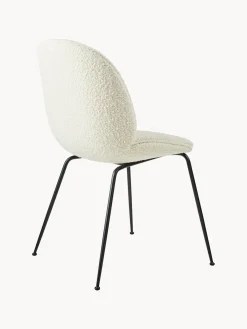 Online GUBI Chaise rembourrée en bouclette Beetle Bouclette blanc, noir mat