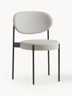 Best Verpan Chaise rembourrée en laine Series 430, design Verner Panton Laine blanc cassé, noir