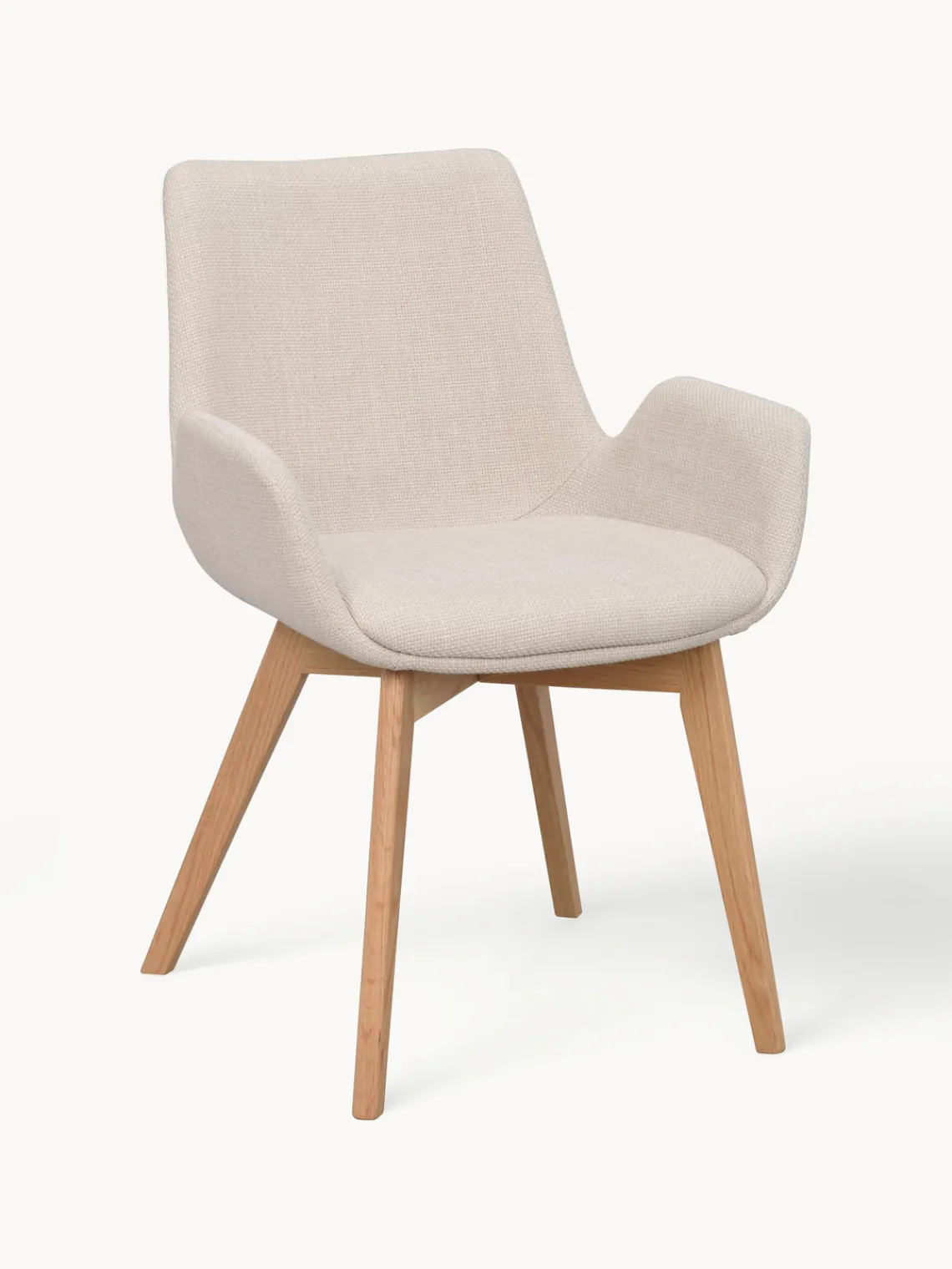 Online Rowico Chaises à accoudoirs Drimsdale, 2 pièces Tissu beige clair, bois de chêne