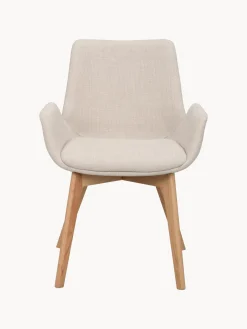 Online Rowico Chaises à accoudoirs Drimsdale, 2 pièces Tissu beige clair, bois de chêne