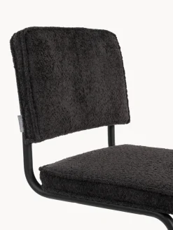 Sale Zuiver Chaises cantilever en tissu peluche Kink, 2 pièces Peluche noir