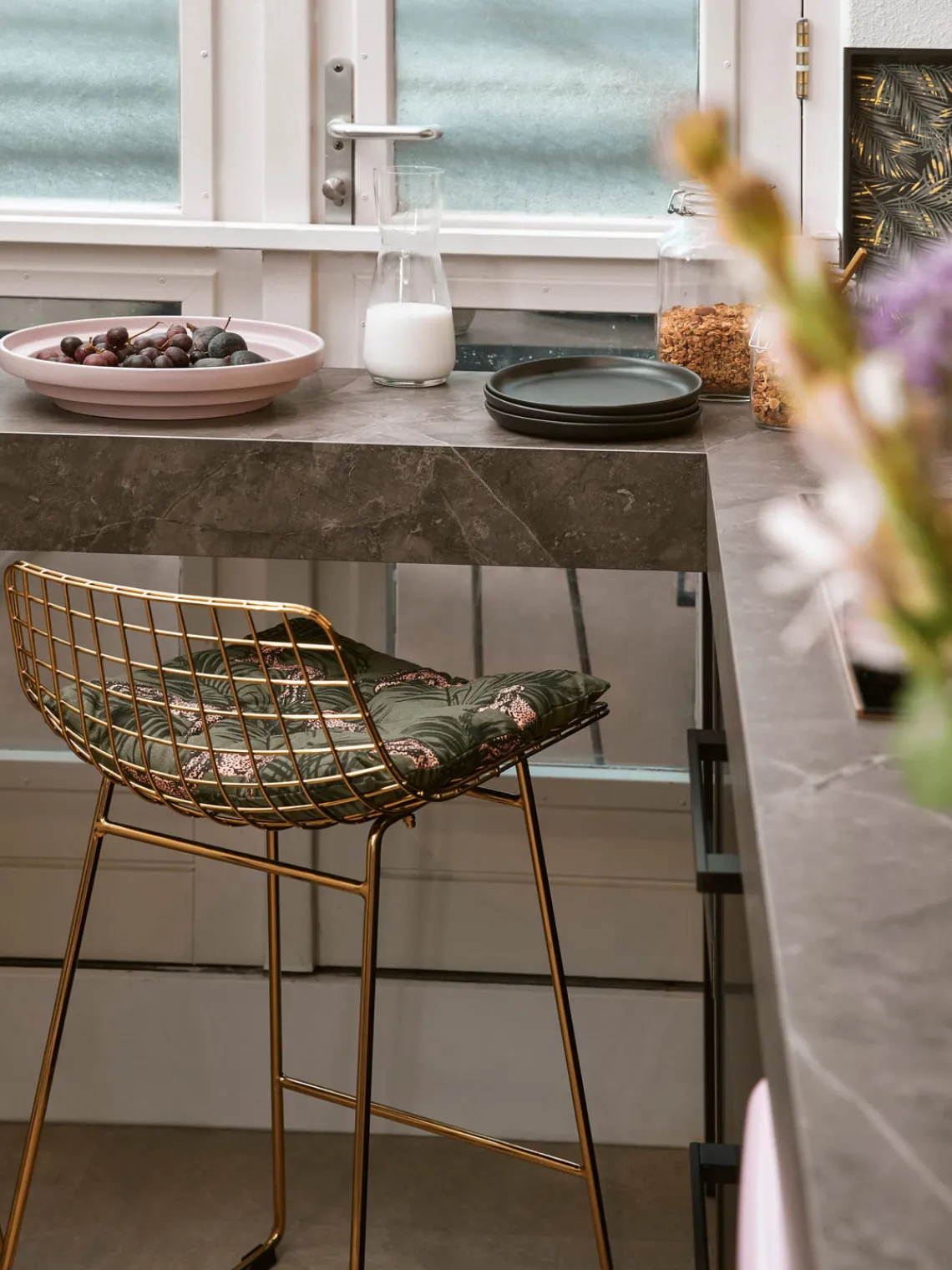 Sale HKLIVING Chaises de comptoir en métal Wire, 2 pièces