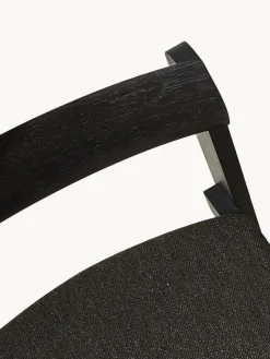 New Form & Refine Chaises empilables en bois avec coussin d'assise Blueprint, 2 pièces Tissu anthracite, bois de chêne noir laqué